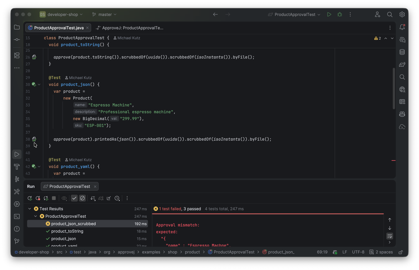 Gutter icons on approve call chains linking to approved files